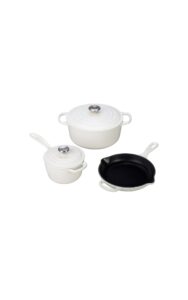 https://www.amazon.com/Creuset-Piece-Signature-Enameled-Cookware/dp/B01AH20SLQ/ref=sr_1_3?crid=8YBFPKLPLHA&dib=eyJ2IjoiMSJ9.qnz2um0-f5vYcNKiJ1B5is0p7nVimwBza7gmYNRHiDK63NuxB3rTQrTGlRhqDW5tRBRACNRm7z0tOuqOmK665u7N1KI1rg5ATOn3XzokNdMdQylGjuycBUfzMkhQIZlNn_zoZJI6r9ETy8j0fGGdwkUeKVHpN19Fq-bP4XovdeX5CuI_R-dSbazpHr_tNpSczeaS9Knkz6ZaZxjwZZenOLVEdDE0RrNveOgMYLuM7loeZ3XB02d43toBDbGJXnq34hR22WV7zD9V7wxnC88qc8guPEcmD55EvJ75BI__aGc.dizWjEABcswx-VV9-3_vx1MyXW-hciy7leRQHIOyNNM&dib_tag=se&keywords=le%2Bcreuset%2B5%2Bpiece%2Bset%2Bin%2Bwhite&qid=1715393722&s=home-garden&sprefix=le%2Bcreuset%2B5%2Bpiece%2Bset%2Bin%2Bwhite%2Cgarden%2C113&sr=1-3&th=1